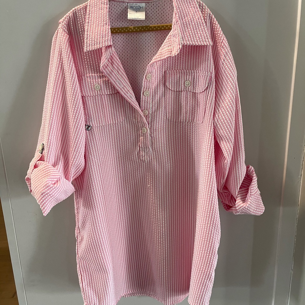 Pink gingham cover up